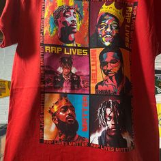 Red Rap Lives Matter T-Shirt. Brand New Without Tags Red Hip Hop T-shirt With Graphic Design, Red Hip Hop Cotton Tops, Red Letter Print Tops For Streetwear, Red Cotton Hip Hop Tops, Red Short Sleeve Hip Hop Top, Red Hip Hop T-shirt With Short Sleeves, Red Cotton Pop Culture T-shirt, Red Casual T-shirt With Graphic Design, Red Hip Hop T-shirt With Letter Print