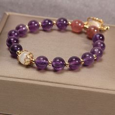 Be grateful for all the good things in life and truly enjoy every moment. Use this "Crown • Amethyst Jade Bracelet" to remind yourself how lucky you are, and never forget to acknowledge and appreciate the simplicity and beauty of everyday life.

Natural amethyst, jade, strawberry crystal
Bead diameter: 8 mm
Premium zinc alloy
Elastic - Suitable for hand circumference: 14-18 CM
Hypoallergenic, lead & nickel free


*We carefully select each gemstone to offer gems with the best quality. As gemstone Amethyst Stone Bracelet, Strawberry Crystal, Good Things In Life, Enjoy Every Moment, Jewelry Accessories Ideas, Lucky You, Accessories Ideas, Jade Bracelet, Be Grateful