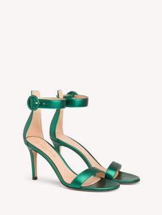 Sandals PORTOFINO 85| Gianvito Rossi Emerald Green Sandals, Men Shoes Formal, Green Sandals, Classic Aesthetic, Flat Boots, Gianvito Rossi, Stiletto Heel, Plexus Products, Casual Sneakers