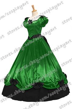 Lady Victorian Wedding Formal Classical Lace Brocaded Slash Neck Evening Dress | eBay Elegant Green Victorian Dress For Costume Party, Elegant Green Gown For Costume Party, Vintage Brocade Dresses For Costume Party, Elegant Green Dress For Costume Party, Elegant Green Dress For Fancy Occasions, Elegant Brocade Dress For Costume Party, Elegant Green Gown For Fancy Dress, Brocade Ball Gown Wedding Dresses, Brocade Ball Gown For Wedding