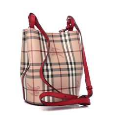 LORNE RED LEATHER HAYMAKET NOVA CHECK CROSSBODY BUCKET SMALL BAG By BURBERRY   100% AUTHENTIC, GUARANTEED!!! MADE IN ITALY!!! A: LL SM LORNE HYH Order: 4500596926 Article: 4057157 1 Color: Poppy Red (Print On the Tag) Haymarket Check Coated Canvas and Leather Upper Adjustable Buckle Cross body Strap  Magnetic Snap-Flap Closure At Top Red tone Leather Lining Gold Tone Hardware APPROX. MEASURES: 9" HEIGHT x 7" WIDTH x 6" DEPTH 22-24" Drop Original Price: $850 (Print On The Tag) NOTE!!!!! International Buyers: Import duties, taxes and charges are NOT included in the item price or shipping cost. These charges are the buyer's responsibility. Please check with your country's customs office to determine what these additional costs may be prior to buying.   ak332255 Red Tone, Poppy Red, Burberry Bag, Red Poppies, Casual Backpack, Upcycle Clothes, Leather Interior, Small Bag, Leather Trims