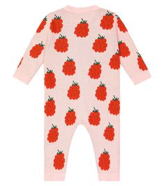 Baby Raspberries cotton and wool playsuit in multicoloured - Tinycottons | Mytheresa Playful Cotton Onesie For Fall, Playful Fall Cotton Onesie, Playful Cotton Long Sleeve Jumpsuits And Rompers, Cozy Cotton Jumpsuits And Rompers For Fall, Red Cotton Jumpsuit For Playtime, Pink Cotton Jumpsuits And Rompers For Playwear, Playful Long Sleeve Jumpsuits And Rompers For Playwear, Multicolor Cotton Long Sleeve Onesie, Multicolor Long Sleeve Cotton Onesie