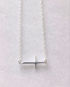 Sterling silver sideways cross necklace Sideways Cross Necklace Silver, Sideways Cross Necklace, Cross Necklace Sideways, Cross Jesus, God Love, Gold And Silver Rings, Gold Choker, Custom Bracelets, Style Accessories