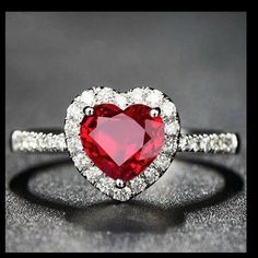 Gorgeous Ruby&Diamond Heart Gold Filled Ring Heart Shaped White Gold Jewelry For Proposal, Heart-shaped White Gold Jewelry For Proposal, Heart Shaped White Gold Proposal Jewelry, Heart-shaped White Gold Proposal Jewelry, Heart Shaped Ring With Halo Setting As Gift, Valentine's Day Proposal Heart Ring With Vs Clarity, Heart-shaped Halo Setting Jewelry For Proposal, Heart Shaped Jewelry With Halo Setting For Proposal, Heart-shaped Jewelry With Halo Setting For Proposal