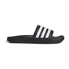 This pair of adidas unisex Adilette slide sandals for men and women is an on-trend style for warm-weather days. Made from smooth faux leather, this slip-on shoe has the brand's signature striped embossed as part of the design and a comfortable cushioned sole. Team it with your favorite swim or athleisure pieces from the brand.Closure Type: Slip-OnUpper/Outer Base Material: 100% SyntheticShoe Lining Material: SyntheticSole Material Content: 100% SyntheticToe Type: Open ToeHeel Style: Flat HeelCou Adidas Logo Synthetic Slides For Swimming, Adidas Slides For Swimming With Synthetic Material, Casual Adidas Slides For Swimming, Adidas Slides For Summer Swimming, Adidas Slides For Swimming In Summer, Adidas Logo Slides For Swimming, Adidas Logo Slip-on Slides, Adidas Logo Slides For Swimming In Spring, Adidas Logo Beach Slides