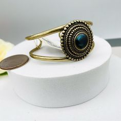 New With Sample Tag Turquoise Stone Bracelet, Druzy Bracelet, Metal Cuff Bracelet, Lucky Brand Jewelry, Lucky Bracelet, Turquoise Bead Bracelet, Turquoise Bracelet Cuff, Toggle Bracelet, Turquoise Cuff