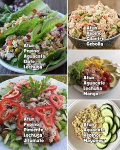 Opciones deliciosas para tus comidas � | Ideas de menús con atun 😘 | Facebook Cooking For Dummies, Tea Health Benefits, Health Benefits, Salad, Health