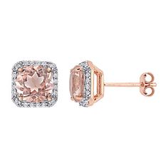 Earring Back: FrictionSetting: ProngStone: MorganiteStone Cut: RoundStone Millimeter Measurement: 7 Mm WidthMetal Color: RoseEarring Length: 8.7mmEarring Width: 8.7mmMetal: 18k Rose Gold Over SilverCare: Polishing ClothStone Type: 2 Simulated Morganite, 40 Cubic ZirconiaAuthenticity: Simulated StoneCountry of Origin: Imported Halo Stud Earrings, Halo Earrings Studs, Pink Morganite, Morganite, Earring Backs, 18k Rose Gold, Jewelry Earrings Studs, Jewellery And Watches, Halo