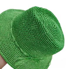 Spring Travel Hat Made Of Paper Straw, Summer Travel Straw Boater Hat, Casual Green Fedora With Short Brim, Casual Green Fedora With Curved Brim, Casual Green Wide Brim Fedora, Trendy Green Wide Brim Sun Hat, Green Sun Hat With Curved Brim For Travel, Woven Bucket Hat For Vacation, Summer Style Bucket Sun Hat