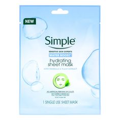 Simple Water Boost Hydrating Sheet Mask 1pcsReplenish and revive your skin with the Simple Water Boost Hydrating Sheet Mask. This ultra-hydrating mask is designed to provide an instant moisture boost, leaving your skin feeling refreshed, soft, and revitalized. Deep Hydration: Infused with minerals and plant extracts, this mask quenches thirsty skin, delivering intense hydration where it's needed most. Lightweight & Comfortable: Made from soft, natural fibers, the sheet mask contours perfectly to your face, ensuring maximum absorption and comfort. Instant Refreshment: Ideal for tired, dehydrated skin, it revitalizes and recharges, giving your complexion a fresh and dewy look. No Harsh Chemicals: Formulated without artificial perfumes, colors, or harsh chemicals that can upset your skin, mak Hydrating Sheet Mask, Skin Care Mask, Hydrating Mask, Spa Experience, Dehydrated Skin, Home Spa, Sheet Mask, Christmas 2024, Soft Natural