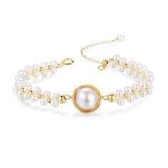 Discover the elegance and beauty of our Coco Kim Classic Wrapped Series Stargazer Pearl Bracelet. Handcrafted with care and attention to detail, this stunning bracelet features a classic wrapped design and luminous pearls that will add a touch of sophistication to any outfit. Elevate your style and make a statement with this must-have accessory. Metal: 14k Gold Filled Pearl: Freshwater Pearls Main Pearl Diameter: 13-15mm (including metal parts) Chain Length: 150mm + 50mm adjustable chain Elegant Pearl Bracelet With Pearl Pendant, Luxury Bracelets With Pearl Charm, Elegant Adjustable Bracelet With Pearl Pendant, Elegant Adjustable Bracelets With Pearl Pendant, Adjustable Luxury Pearl Bracelet, Luxury Adjustable Round Pearl Bracelet, Luxury Gold Akoya Pearl Bracelet, Elegant Pearl Charm Bangle Jewelry, Pearl White Pearl Bracelet Jewelry