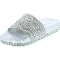 Bamboo Womens Dazzling-01S Open Toe Jeweled Rhinostone Slide Flip Flops Flat Sandal Slippers Size: 6 B(M) US.  Color: Silver.  Gender: female.  Age Group: adult. Sandal Slippers, Slide Flip Flops, Flat Sandals, New Color, Open Toe, Clothing And Shoes, Womens Sandals, Flip Flops, Slippers