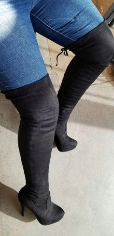 Confident Style, Platform Stilettos, Knee Boot, Boot Brands, Suede Material, Over The Knee Boots, Over The Knee, Faux Suede, Over Knee Boot