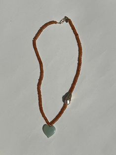 All My Heart Necklace – Marida Jewelry Orange Heart Beads Jewelry For Gift, Heart-shaped Orange Necklace For Gift, Orange Jewelry With Heart Beads For Gifts, Orange Heart Beads For Jewelry Making, Orange Heart Charm Jewelry, Orange Aventurine, Aventurine Necklace, All My Heart, With All My Heart