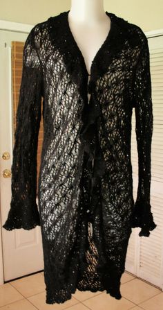 Sweater Cape, Crochet Cape, Delicate Crochet, Cape Sweater, Classy Chic, Black Rhinestone, Laura Ashley, Crochet Sweater, Jet Black