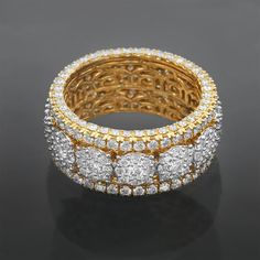 two tone gold and white diamond ring