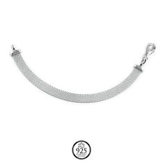 Width: 6.5" or 7" Metal: 925 Sterling Silver Finish: High Polish Made in Italy Classic Round Chain Bracelet With Extender, Classic Sterling Silver Bracelet With Extender, Elegant Sterling Silver Snake Chain Bracelet With Lobster Clasp, Modernist Sterling Silver Bracelets With Polished Finish, Modernist Sterling Silver Bracelet, Luxury Modernist Sterling Silver Bracelet, Luxury Sterling Silver Chain Bracelet, Tarnish Resistant, Adjustable Sterling Silver Cuff Bracelet, Modernist Style, Silver Flats