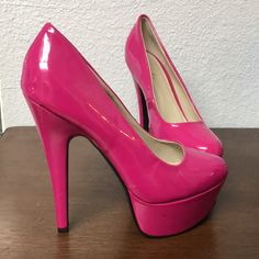 Qupid Pink Platform, In Excellent Condition Size Is 6 1/2. Below The Knee Boots, Pink Platform Heels, Pink Platform, Extreme High Heels, Pink Platforms, Black Chunky Heels, Pink High Heels, Hot Heels, Qupid Shoes