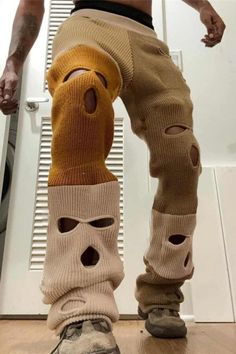 a man with his leg wrapped in bandages