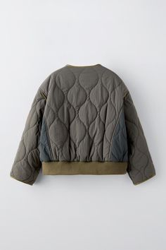 QUILTED JACKET - Khaki | ZARA United States Winter Workwear Blazer With Patchwork, Oversized Quilted Jacket For Workwear, Casual Long Sleeve Patchwork Quilted Jacket, Casual Quilted Patchwork Jacket, Long Sleeve Utility Jacket With Pockets For Layering, Casual Quilted Long Sleeve Patchwork Jacket, Oversized Casual Quilted Jacket For Work, Trendy Patchwork Outerwear For Work, Casual Patchwork Blazer For Winter