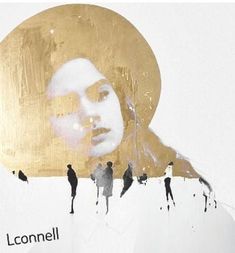 a collage of people standing in front of a gold circle with the words lonnill on it