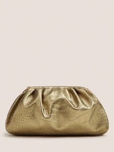 Women's & Men's Clothing, Shop Online Fashion Gold Clutch Bag, Ruched Bag, Gold Clutch, Gold Bag, Gold Handbags, Word Wrap, Gold Pattern, Evening Clutch, Womens Crossbody Bag