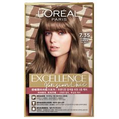 HtmlBox L'oreal Excellence Parisian Chic Hair Dye Color Dying Kit  7.35 Sand Beige Product Details  #Misty hair color can also have salon-level gloss! The unique salon-level triple dyeing and protection technology opens the soft hair surface when dyeing the hair, and the dye cream is as high as 25% of the hair care ingredients. It can truly dye the hair while protecting the hair when the color is applied. After finishing the color, in the process of shampooing, the color-locking and color-preserving factor helps the hair color to last for a long time. The color can be protected immediately when shampooing, and the color-locking conditioner is used for repairing, and the hair is lustrous and shiny.  Trend new color super color rendering: Quickly lighten hair color at least 2.5 degrees, dark Best Box Hair Dye, Unique Salon, Box Hair Dye, Lighten Hair, Loreal Hair Color, Chic Hair, Color Locks, How To Lighten Hair, Color Rendering