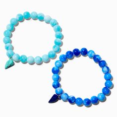 Share your heart with your bestie with this pretty bracelet set. With one for you and one for her, you'll always stay connected. The set includes two marbleized stretch beaded bracelets, one in teal blue and one in cobalt blue, each with a split heart "BFF" charm.Pack Size: 2Fit: StretchMaterial: Plastic, Metal - Claire's Best Friends Split Heart Beaded Bracelets - 2 Pack Trendy Blue Stackable Friendship Bracelets, Blue Friendship Bracelets With 8mm Beads, Trendy Blue Bracelets With 8mm Beads, Trendy Blue Hypoallergenic Friendship Bracelets, Blue Trendy Hypoallergenic Friendship Bracelet, Trendy Blue Hypoallergenic Friendship Bracelet, Trendy Blue Jewelry With 8mm Beads, Trendy Blue Hand-strung Friendship Bracelets, Trendy Blue 8mm Beaded Jewelry