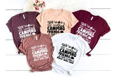 Camping Tshirts, Funny Camping Tshirts, Camp Lovers Gift, Camp Ts, We're More Than Just Camping Friends We're Like A Really Small Gang Shirt -----PRODUCT----- → All our simple color ones like White and Black are 100% Cotton. → All our Heather Colors are cotton/polyester blend and they are super comfy soft! → Short Sleeve Crew-Neck Unisex T-Shirt → Soft and High-Quality Fabric → Sown Jersey → Pre-shrunk → Taped shoulder-to-shoulder → Tear away label → Side Seamed → Retail fit -----How To Order----- 1-) Please, check and review all photos 2-) Choose your t-shirt size and color *Different styles of shirts may have different shades of same color choice due to different manufacturer brands. *For this reason, we recommend you to match shirts from the same styles if you want precisely matching co Funny Camping Tshirts, Camping Shirts Funny, Camping Friends, Funny Camping, Gifts For Campers, Camping Humor, Adventure Shirt, Hiking Shirts, Travel Shirts