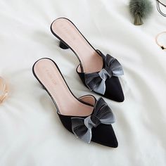 Product information:Pattern: solid colorLining material: imitation leatherColor: black, pink, beigeHeel height: mid heel (3-5CM)Heel shape: wine glass heelSize: 34,35,36,37,38,39,40Sole craft: viscose shoesSole material: rubberPopular elements: BowApplicable scenarios: DailyShoe Upper material: SuedeInventory Type: whole transactionApplicable age: AdultFunction: breathable Size: Packing list: Sandals*a pair Product Image: Black Closed Toe Kitten Heels For Summer, Summer Black Kitten Heels With Closed Toe, Black Open Heel Kitten Heels For Summer, Black Summer Kitten Heels, Black Open Heel Kitten Heels For Party, Chic Black Kitten Heels For Summer, Black Round Toe Kitten Heels For Summer, Black Synthetic Kitten Heels For Summer, Elegant Black Summer Kitten Heels