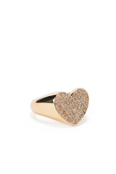 Our signature love always 14k yellow gold heart signet ring set with champagne white diamonds. DIA - 1.98 CT Heart Diamond Signet Ring, Heart Signet Ring, Diamond Signet Ring, Love Always, Champagne Diamond, Gold Heart, White Diamonds, Diamond Heart, Heart Of Gold