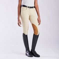 Fitted Full-length Riding Breeches, Fitted Full-length Riding Pants, Fitted Full-length Breeches For Workwear, Fitted Full-length Workwear Breeches, Fitted Full Length Workwear Breeches, Classic Full-length Fitted Breeches, Classic Fitted Full-length Breeches, White Breeches, Knee Patches