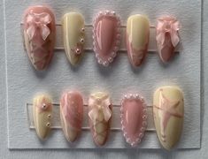 Simple Coquette Nails, Coquette Nails Short, Cutesy Nails, Douyin Makeup, Blush Nails