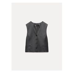 V-neck vest. False front welt pockets. Front slits at hem. Adjustable back strap. Front button closure. Joggers Shoes, Cardigan Sweater Vest, Cardigan Shirt, Blazer Vest, Dress With Cardigan, Hoodie Top, Blazer Dress, Trouser Jeans, Sweater Coats