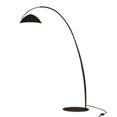 a black and white drawing of a floor lamp with an oval shade on the base