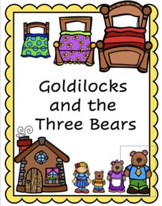 goldilocks and the three bears book cover with pictures of children's beds