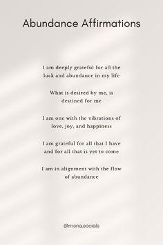 an image of the poem abundance affirmations