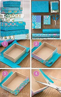 step by step instructions on how to make a diy fabric covered jewelry box from cardboard