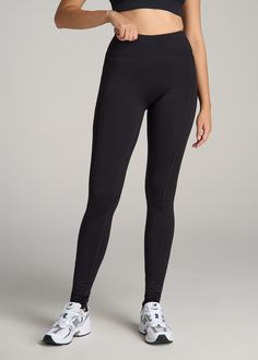 About Our Tall Leggings with Pockets One word: pockets. Not only are these leggings for tall women long enough to go past your ankles, but they also provide the perfect blend of style and function, with a convenient side panel pocket where you can stash your phone or credit card. Leggings are a staple in every woman’s wardrobe – whether you’re out for a jog, running around town or working from home, they go with absolutely everything. And now, you won’t have to deal with lengths that are too sho Functional Full-length Tights With Pockets, Black Compression Pants With 5-inch Inseam, Tight Workout Pants With 5-inch Inseam, Tight Fit Activewear With Pockets, Tight Solid Activewear With Pockets, Black Tight Activewear With 5-inch Inseam, Tight Activewear With Pockets, Black Yoga Pants With 5-inch Inseam For Gym, Tight Workout Leggings With Pockets