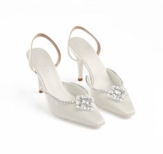 White Heels Wedding, Nana Jacqueline, Diamond Heels, Luxury Heels, Formal Heels, White High Heels, Aesthetic Shoes, White Heels, Wedding Heels