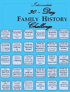 the 30 day family history challenge