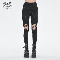 Five Pointed Star, Cross Patterns, The Spirit, Black Leggings, Spaghetti Strap, Spaghetti, Leggings, Stars, Pattern