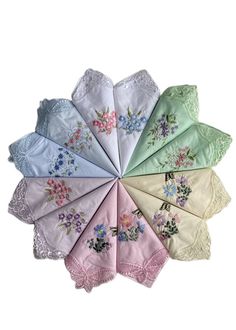 PRICES MAY VARY. Handkies Size: 28CM*28CM Six Color: White, blue, green, yellow, pink, purple mixed each pack Packing: 12 pieces each pack, and different floral pattern each piece Suit for wedding, graduation, banquet, ceremony, also a nice gift for Mother's Day, Valentine's Day to give your relatives or girlfriend, or take it for an afternoon tea or women’ club meeting Perfect size fits for any occasions. An extraordinary special accessories as a decoration. The first time you wash them, they w Vintage Wedding Handkerchiefs For Summer, Floral Embroidered Handkerchiefs For Spring Wedding, Spring Wedding Handkerchiefs With Floral Embroidery, White Wedding Handkerchiefs For Summer, Pink Embroidered Handkerchiefs For Wedding, Embroidered Pink Handkerchiefs For Wedding, Vintage Multicolor Handkerchiefs For Summer, Pink Cotton Handkerchiefs For Weddings, Graduation Banquet