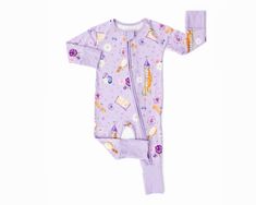 Say hello to the coziest & softest sleeper pajama your baby or toddler will ever own! Our buttery soft bamboo sleepers are made specifically to be gentle on your baby's skin, and stretchy to grow with your baby for longer wear time! Parents rejoice, we have double zippers to make diaper changes easier! Our Little Crowns & Capes sleepers also feature fold over mittens to keep baby safe from sharp fingernails and fold over foot cuffs, to keep baby warm! Little Crowns & Capes Sleeper Details: - But Playful Fitted Onesie For Loungewear, Super Soft Cotton Onesie For Sleepover, Cotton Onesie For Sleepover, Super Soft Long Sleeve Onesie For Playtime, Cute Long Sleeve Onesie For Pajama Party, Playful Fitted Onesie For Bedtime, Long Sleeve Onesie For Bedtime In Spring, Cute Long Sleeve Fitted Sleepwear, Cute Fitted Long Sleeve Sleepwear