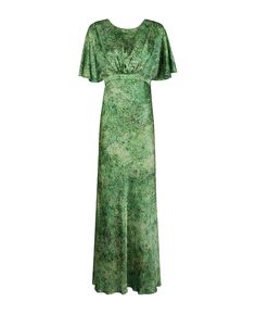 Green Silk Dress For Spring Formal Occasion, Green Silk Dress For Spring Formal, Green Silk Dress For Evening With Bias Cut, Green Short Sleeve Maxi Dress For Formal Occasions, Green Silk V-neck Dress, Green Silk Evening Dress, Fitted Green Silk V-neck Dress, Green Silk V-neck Evening Dress, Formal Green Silk Midi Dress