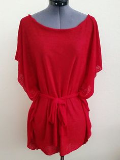 This is a loose fitting Red knit sweater with batwing sleeves. Can be worn with or without the waist tie Fits Small-Medium sizes Batwing Shirt, Red Knit Sweater, Chandler Az, Womens Sweaters, Batwing Sleeve, Bat Wings, Red Sweaters, Waist Tie, Knit Sweater