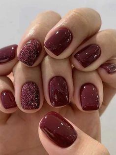 Maroon Nail, Money Nails, Short Fake Nails, Her Nails, Gray Nails, Super Nails, Ideas Nails, Nagel Inspo, Sparkly Nails