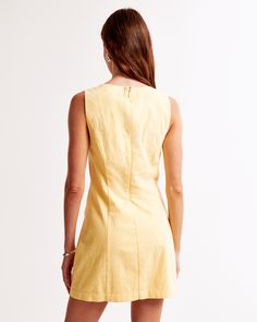 Brighten your wardrobe with the Abercrombie & Fitch Women's High-Neck Stretch Mini Dress in a vibrant Sunny Yellow. This chic, slim-fitting mini dress is perfect for any occasion, blending comfort and style seamlessly.

- Size: XL Petite
- Color: Sunny Yellow
- Material: Body - Cotton, Elastane
- Gender: Female
- Features: High-neck detail, flattering seaming details, non-functional front pockets

Crafted from a stretch-enhanced cotton fabric, this dress offers both flexibility and a flattering 70s Outfits, High Neck Designs, Neck Stretches, Sunny Yellow, Evening Wear, Women's Dresses, Abercrombie Fitch, Jumpsuit Dress, Looks Great