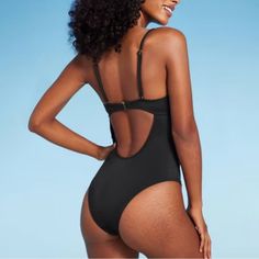 New With Tags Black Underwire Bodysuit For Vacation, Shades For Women, High Leg, Womens Swim, One Piece Swimsuit, Swimming, Twist, Shades, One Piece