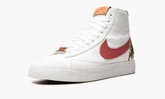 The Women’s Nike Blazer Mid ‘77 “Catechu” is a women’s-exclusive colorway of the classic basketball and lifestyle shoe that features a plant-inspired aesthetic.  A clean look for the ever-popular shoe, the “Catechu” is arranged in a design that features a durable, hemp-like white canvas upper with a Light Sienna canvas Swoosh on the sides.  A catechu flower is embroidered on the lateral side of the heel and a cork stripe appears on the back.  Additional cork detailing comes into play on the tong Popular Shoe, Women Blazers, Womens Blazer, Nike Blazer Mid 77, Inspired Aesthetic, Nike Blazer Mid, Nike Blazers Mid, Popular Shoes, Blazer Mid